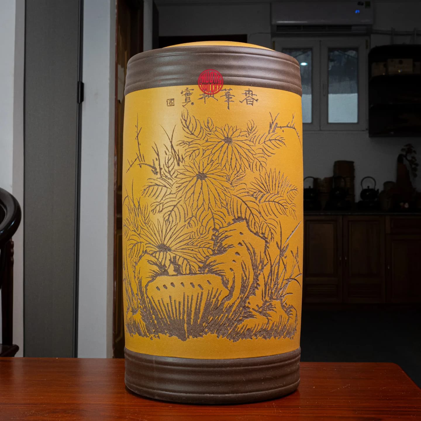 HŨ TRÀ TỬ SA CAO CẤP CHỨA TRÀ PHỔ NHĨ ( Chứa 14 bánh trà ) thumbnail 2