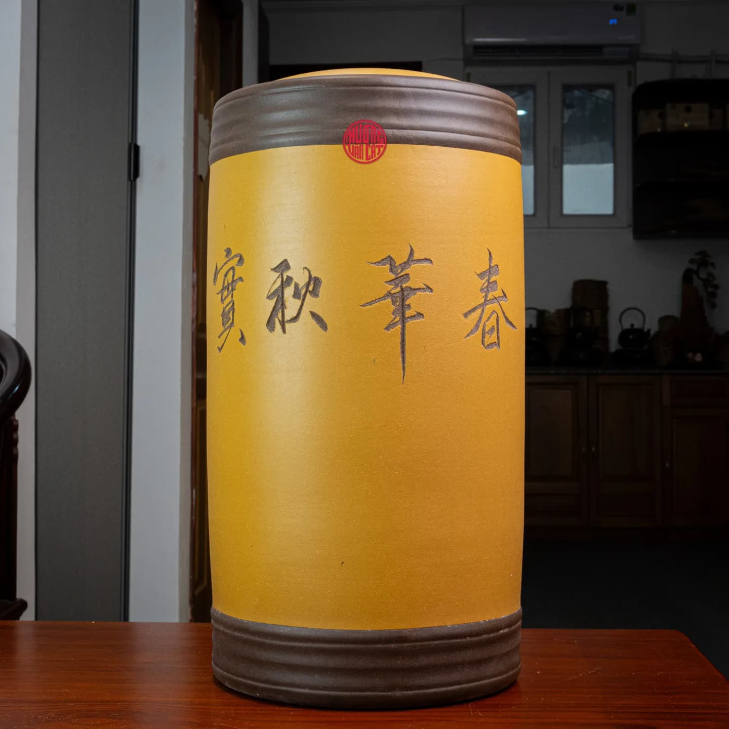 HŨ TRÀ TỬ SA CAO CẤP CHỨA TRÀ PHỔ NHĨ ( Chứa 14 bánh trà ) thumbnail 3