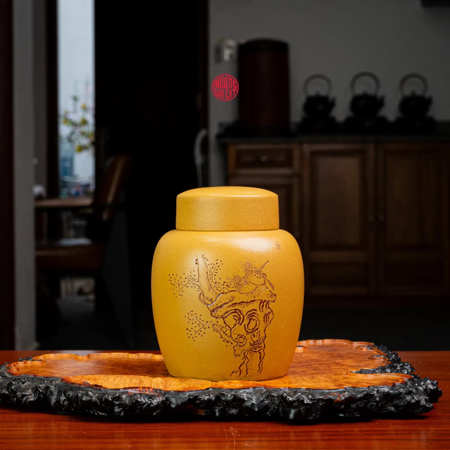 HŨ TRÀ TỬ SA ĐOÀN NÊ VẼ CHIM ( 150Gram trà)