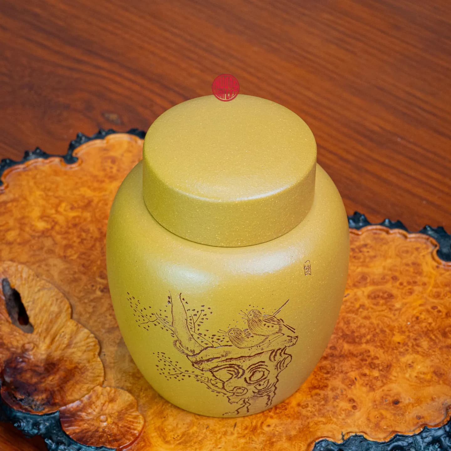 HŨ TRÀ TỬ SA ĐOÀN NÊ VẼ CHIM ( 150Gram trà) thumbnail 3