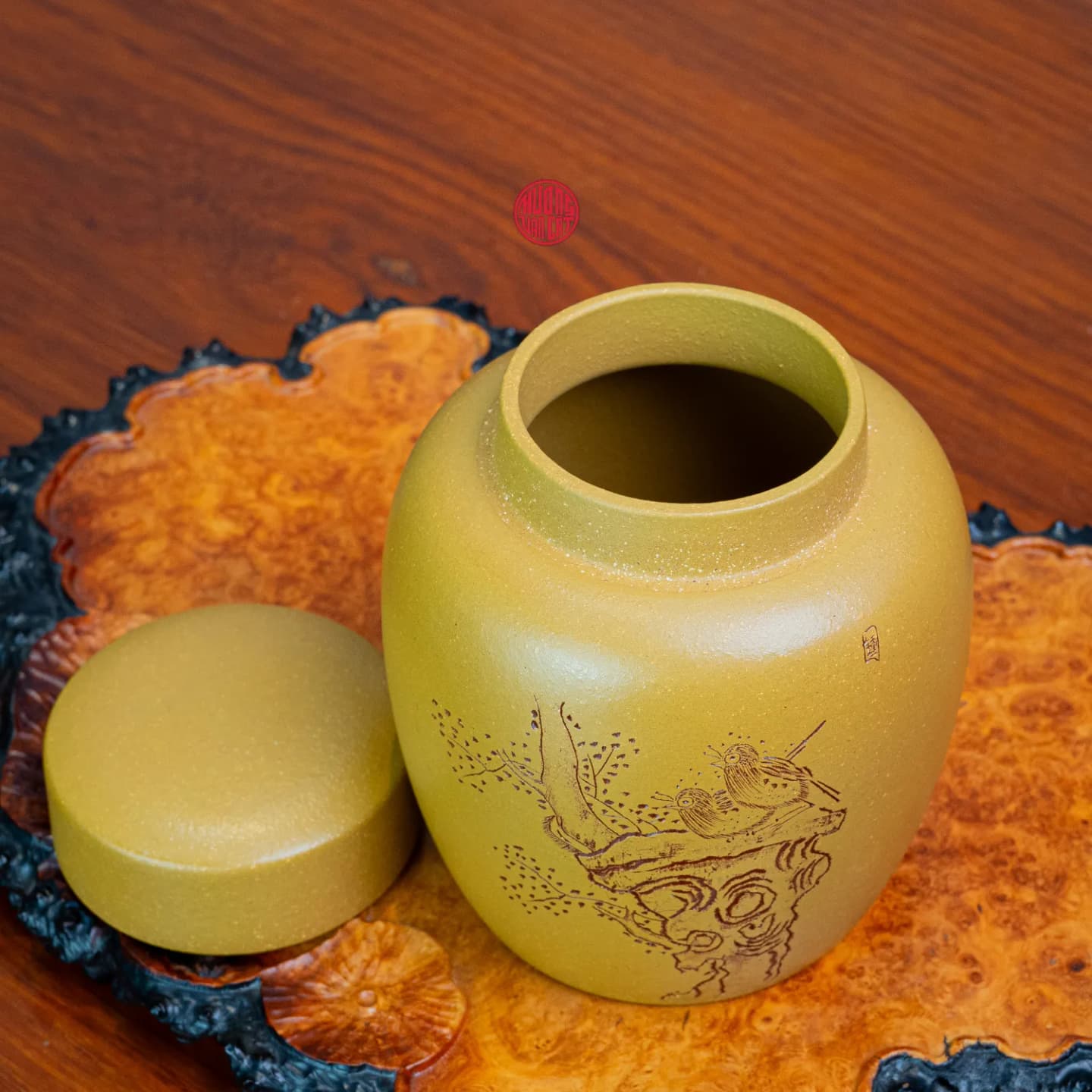 HŨ TRÀ TỬ SA ĐOÀN NÊ VẼ CHIM ( 150Gram trà) thumbnail 4