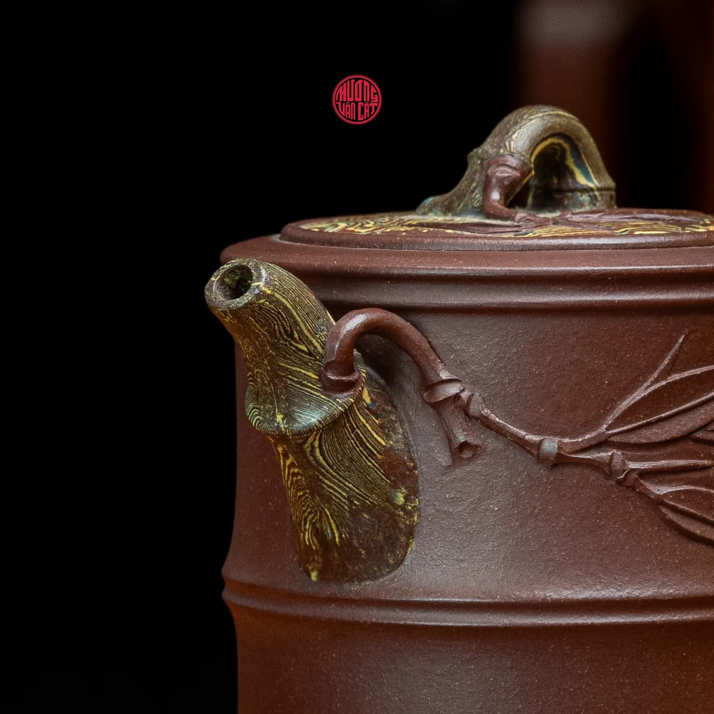 ẤM TRÀ TỬ SA HỎA BIẾN DÁNG TRÚC QUÂN TỬ (270ml) thumbnail 3