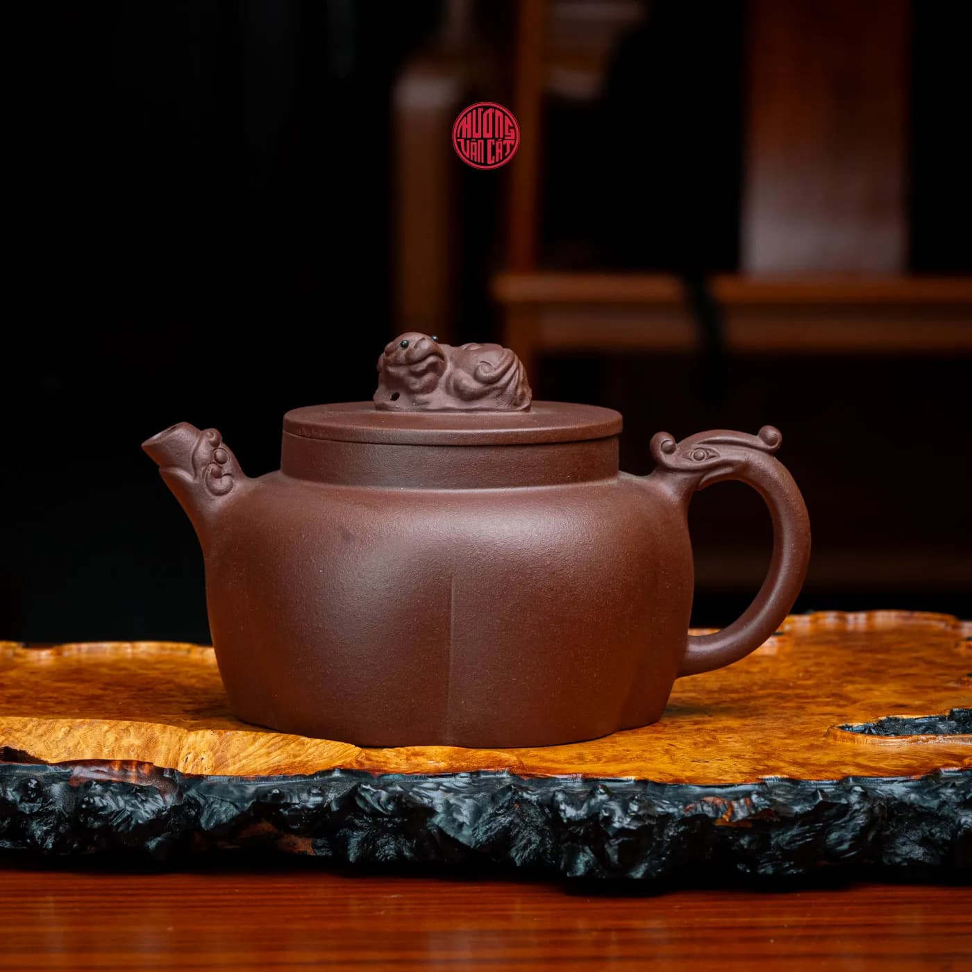 ẤM TRÀ TỬ SA ĐÁY TÀO THANH LỤC PHƯƠNG BIẾN THỂ ( 300ml ) thumbnail 3