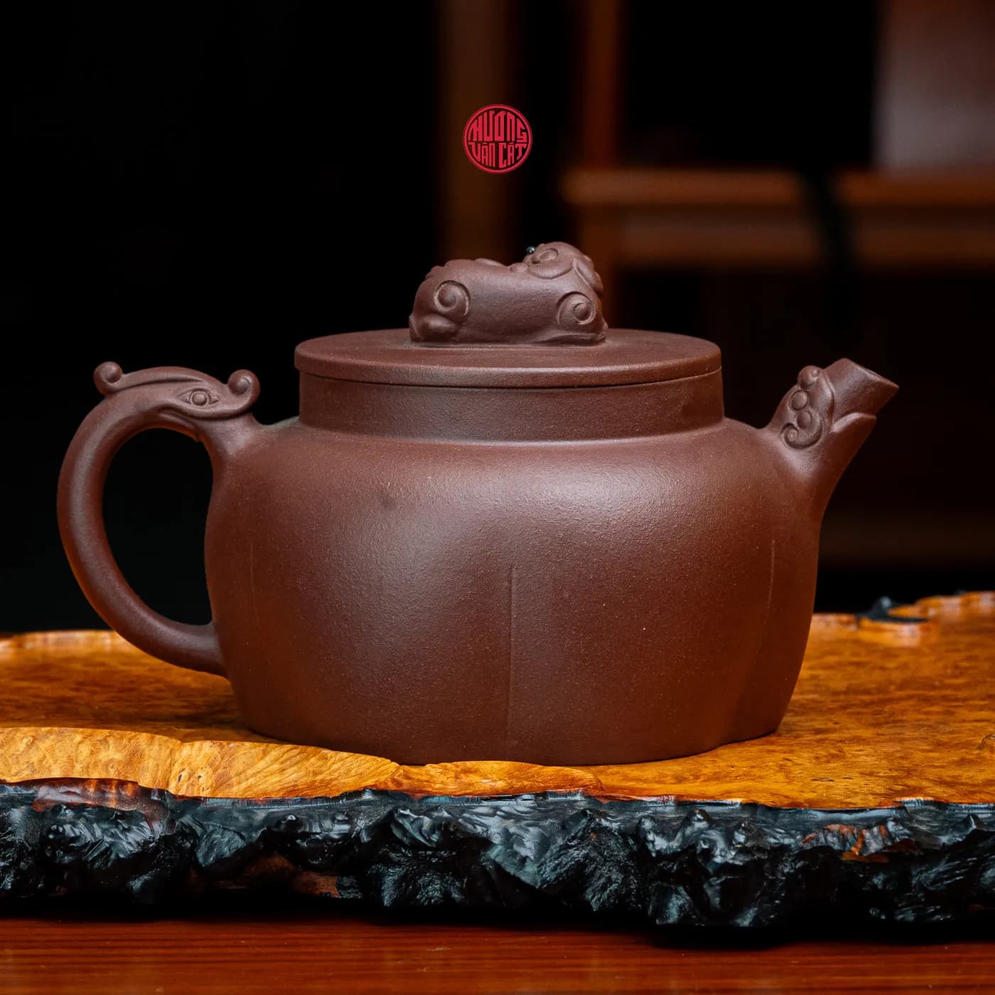 ẤM TRÀ TỬ SA ĐÁY TÀO THANH LỤC PHƯƠNG BIẾN THỂ ( 300ml )