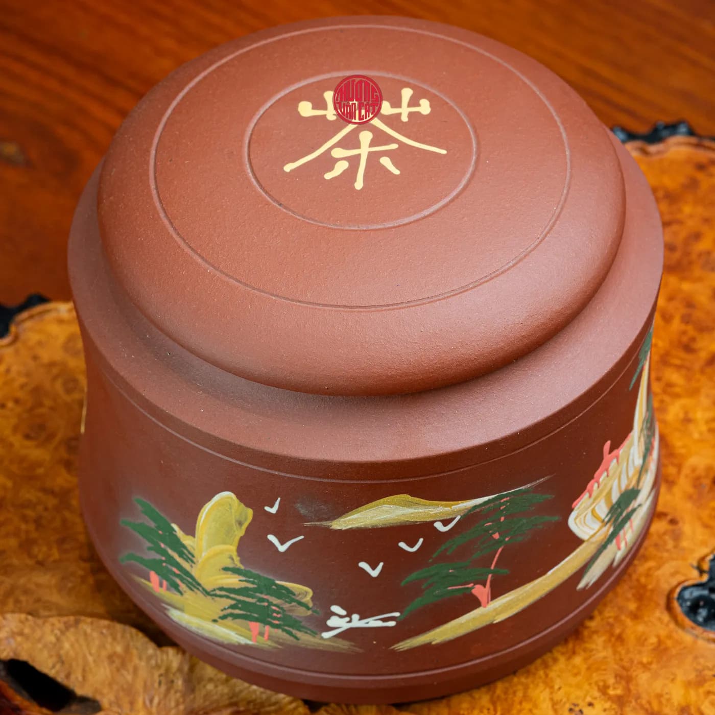 HŨ TRÀ TỬ SA VẼ SƠN THỦY ( 400gram trà ) thumbnail 4