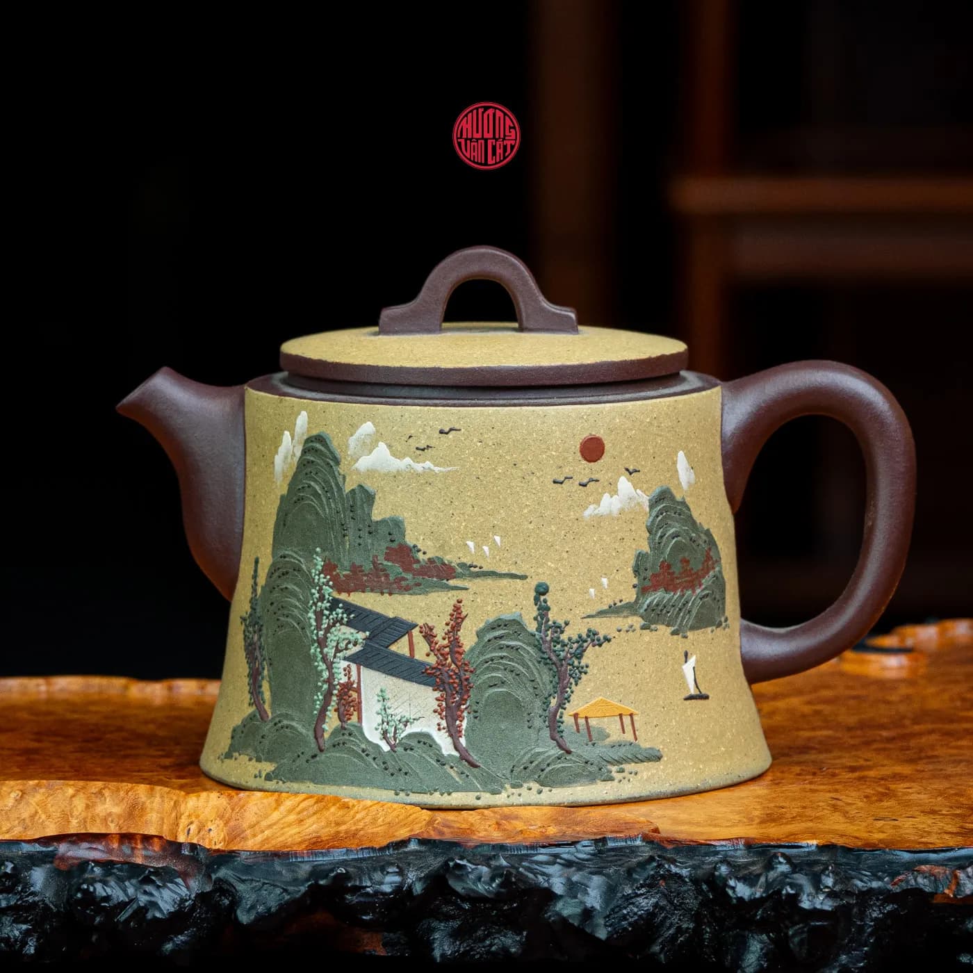 ẤM TRÀ TỬ SA DÁNG PHAN HỒ VẼ SƠN THỦY ( 200ml ) thumbnail 2