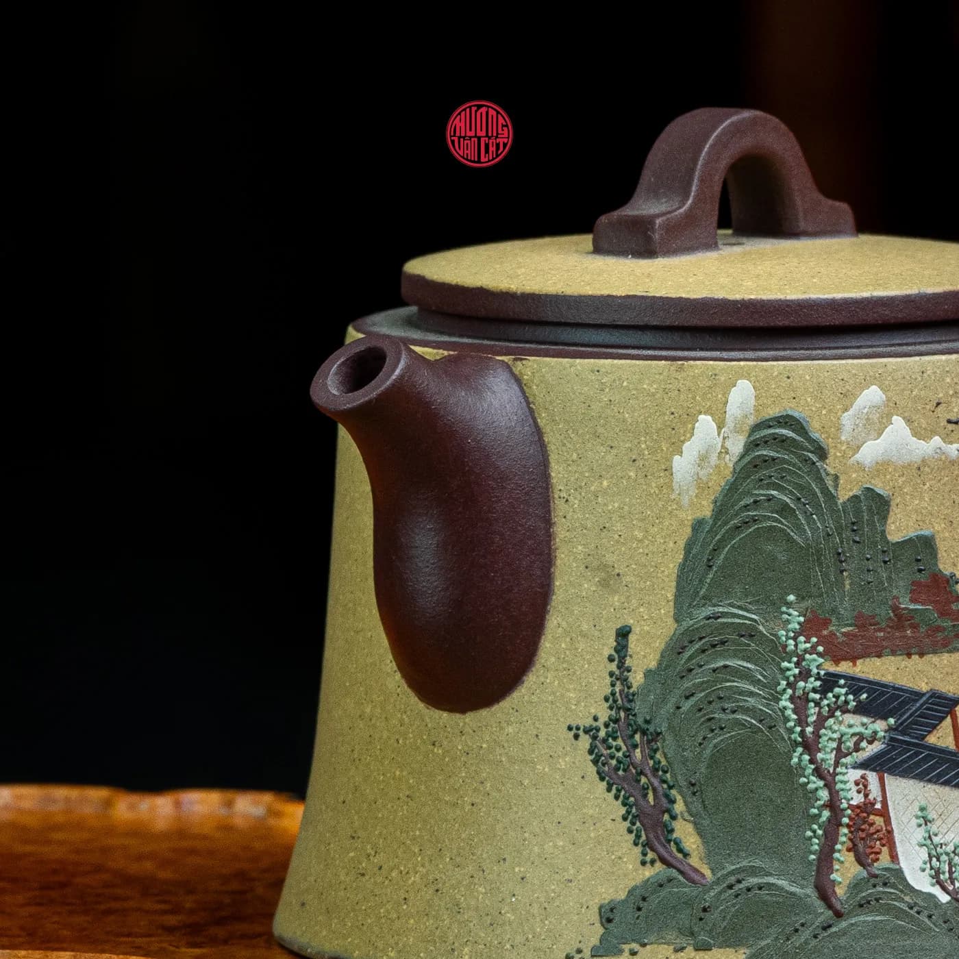 ẤM TRÀ TỬ SA DÁNG PHAN HỒ VẼ SƠN THỦY ( 200ml ) thumbnail 3