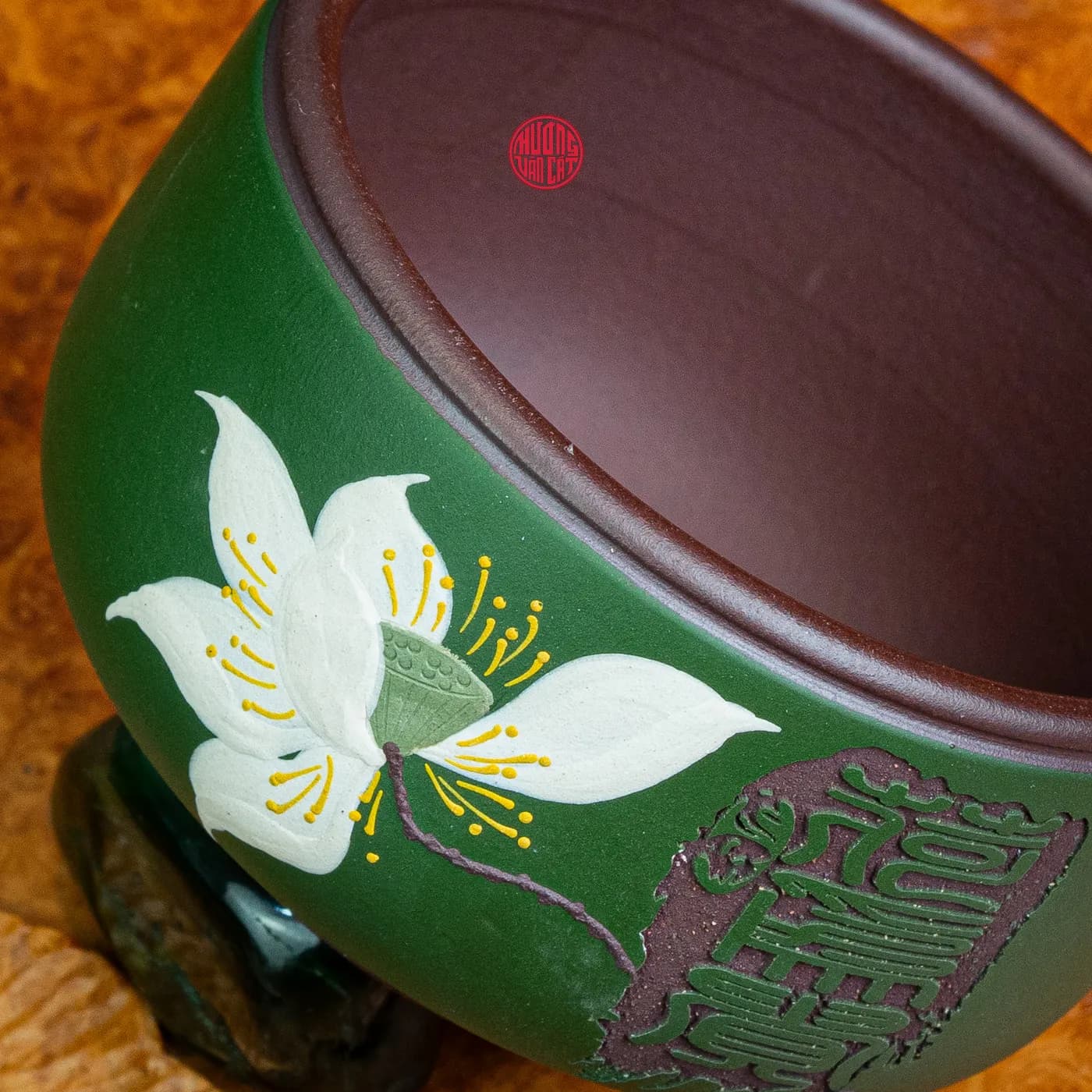 CHÉN TRÀ CHỦ TỬ NÊ PHỦ LỤC NÊ VẼ HOA SEN (120ml) thumbnail 4