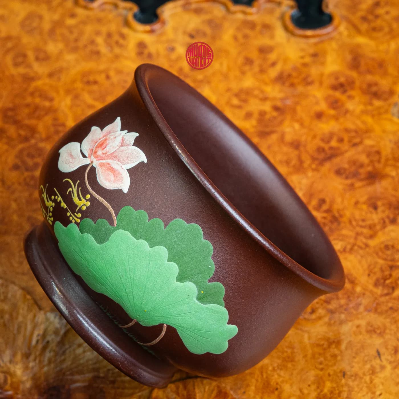 CHÉN TRÀ CHỦ TỬ NÊ VẼ HOA SEN (160ml) thumbnail 4