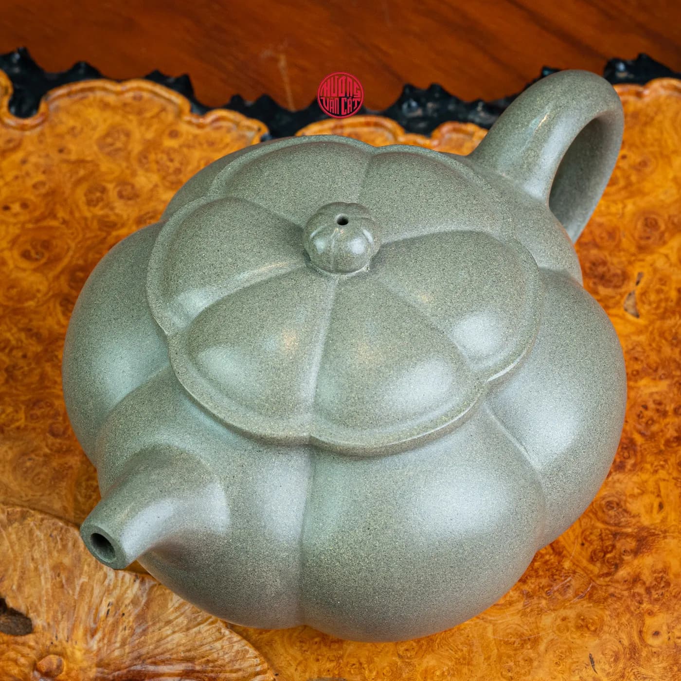 ẤM TRÀ TỬ SA THANH KHÔI NÊ DÁNG QUẢ BÍ XANH ( 240ml ) thumbnail 4