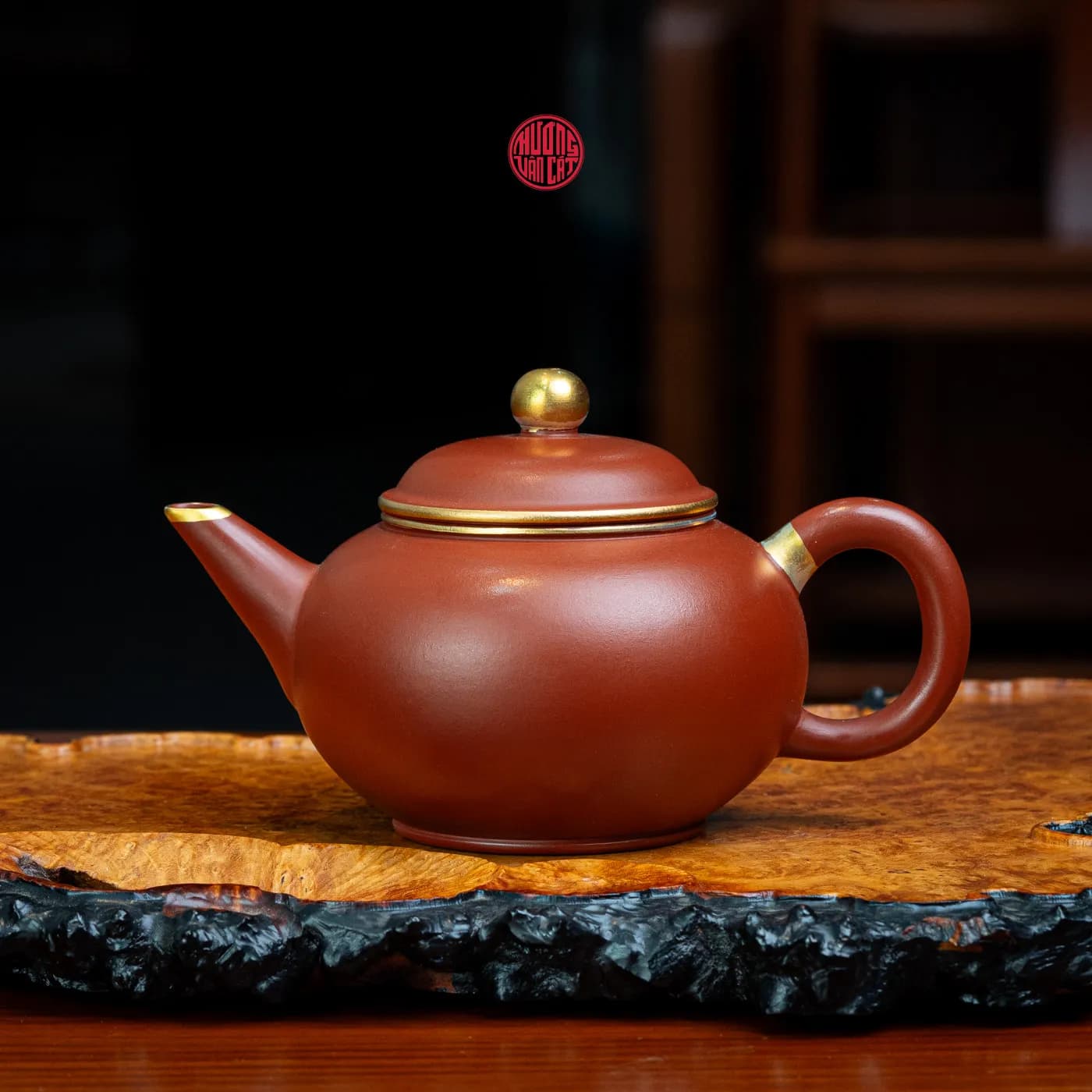 ẤM TRÀ TỬ SA THỦY BÌNH VIỀN VÀNG (200ml)